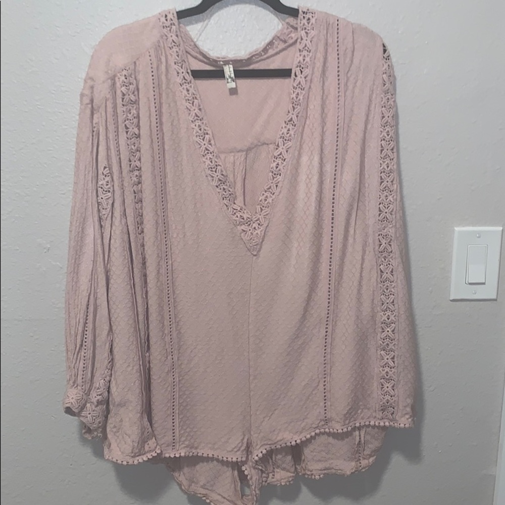 Free people light pink/lavender romper